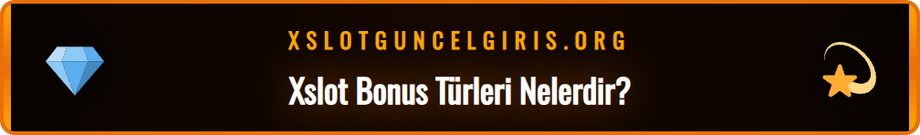 Farklı Xslot bonus çeşitlerini anlatan mor temalı infografik.